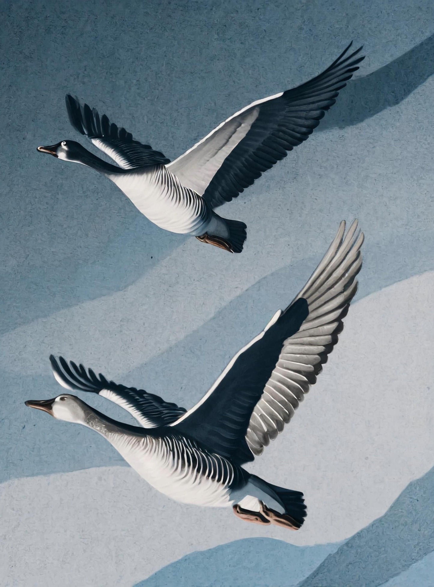 Flying Goose - Large Decoupage Paper for Furniture - Rice Paper - Decoupage Paper - Blue