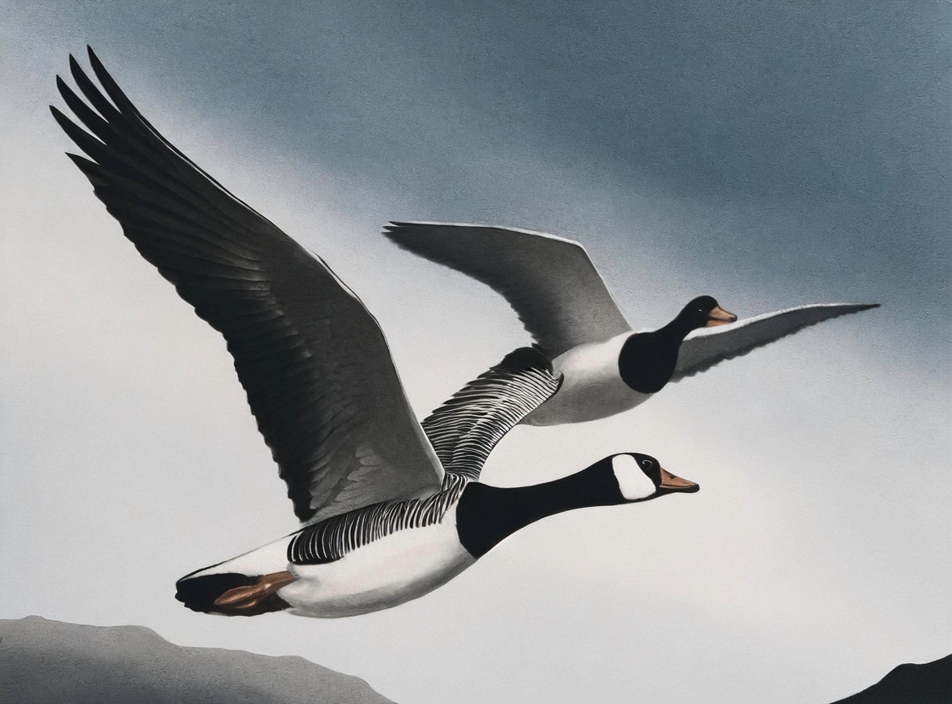 Flying Goose - Large Decoupage Paper for Furniture - Rice Paper - Decoupage Paper - Monochrome