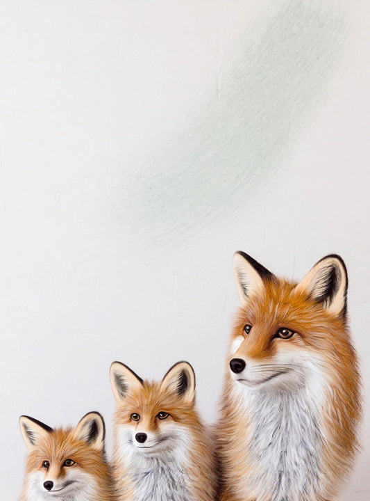 Fox Family - Large Decoupage Paper for Furniture - Rice Paper - Decoupage Paper