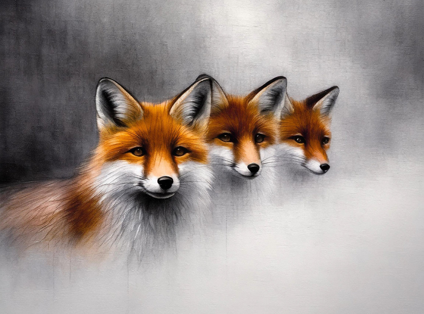 Fox Family Decoupage Paper for Furniture - Rice Paper