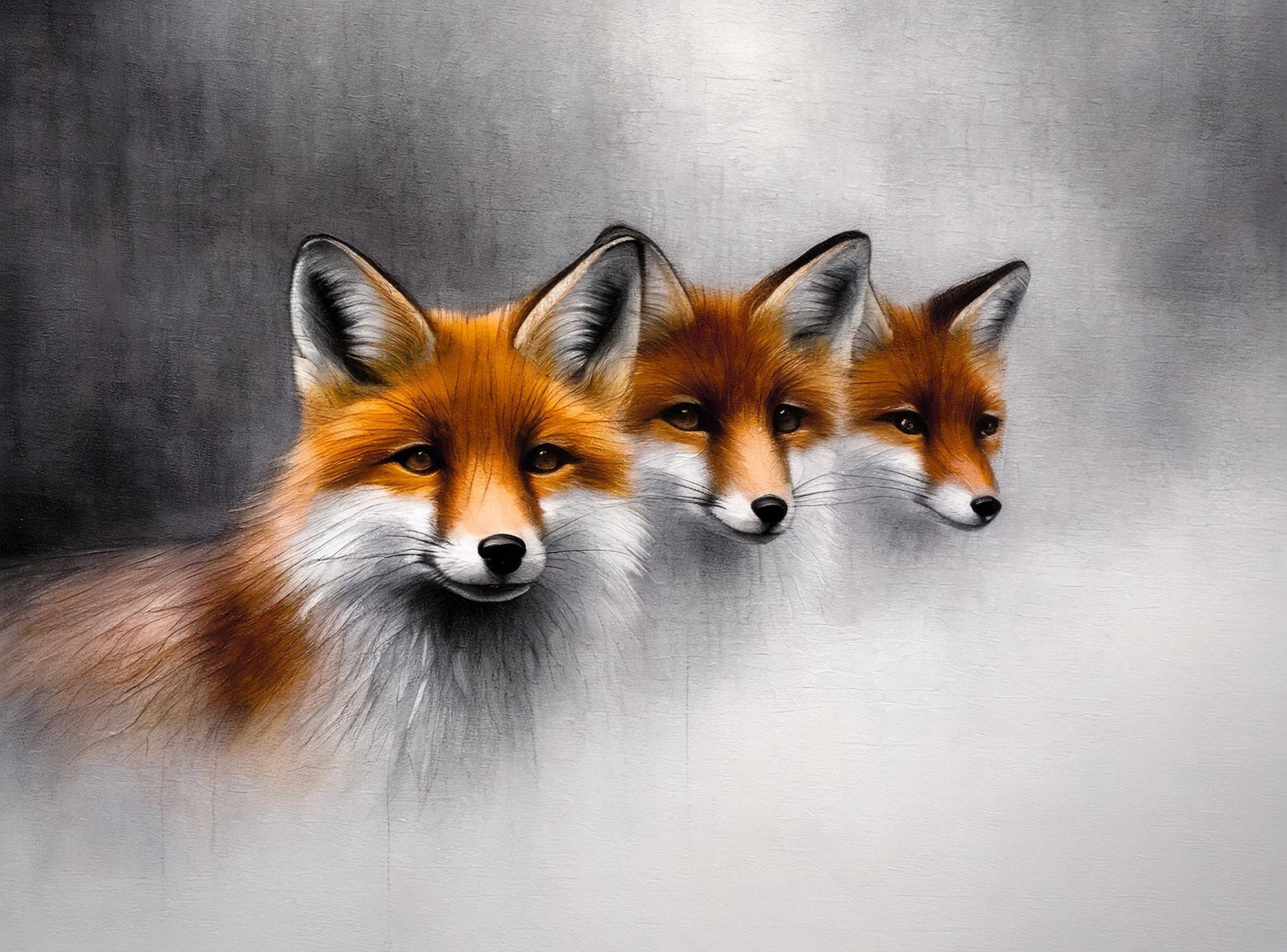 Fox Family Decoupage Paper for Furniture - Rice Paper