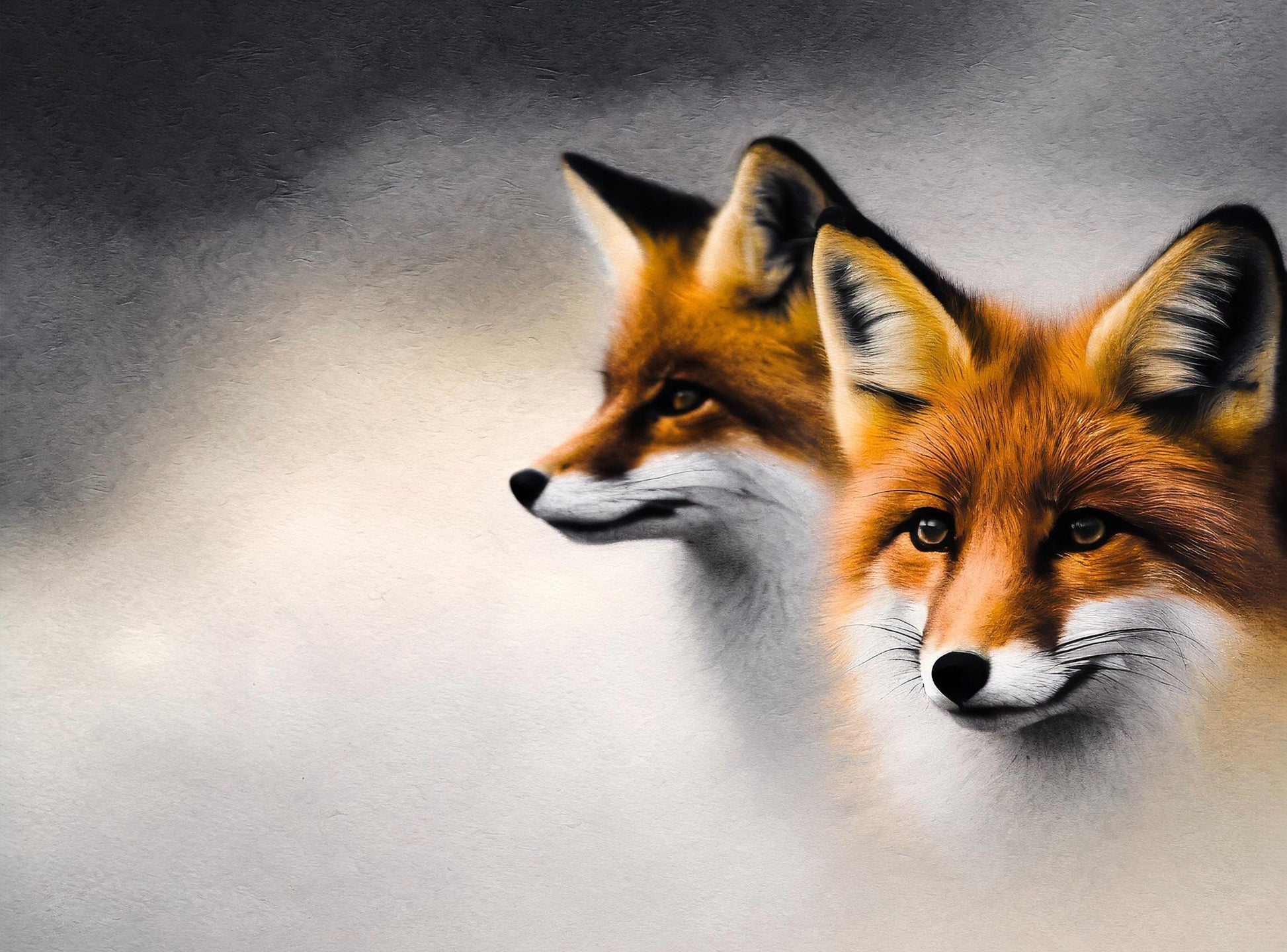 Fox Family - Large Decoupage Paper for Furniture - Rice Paper - Decoupage Paper