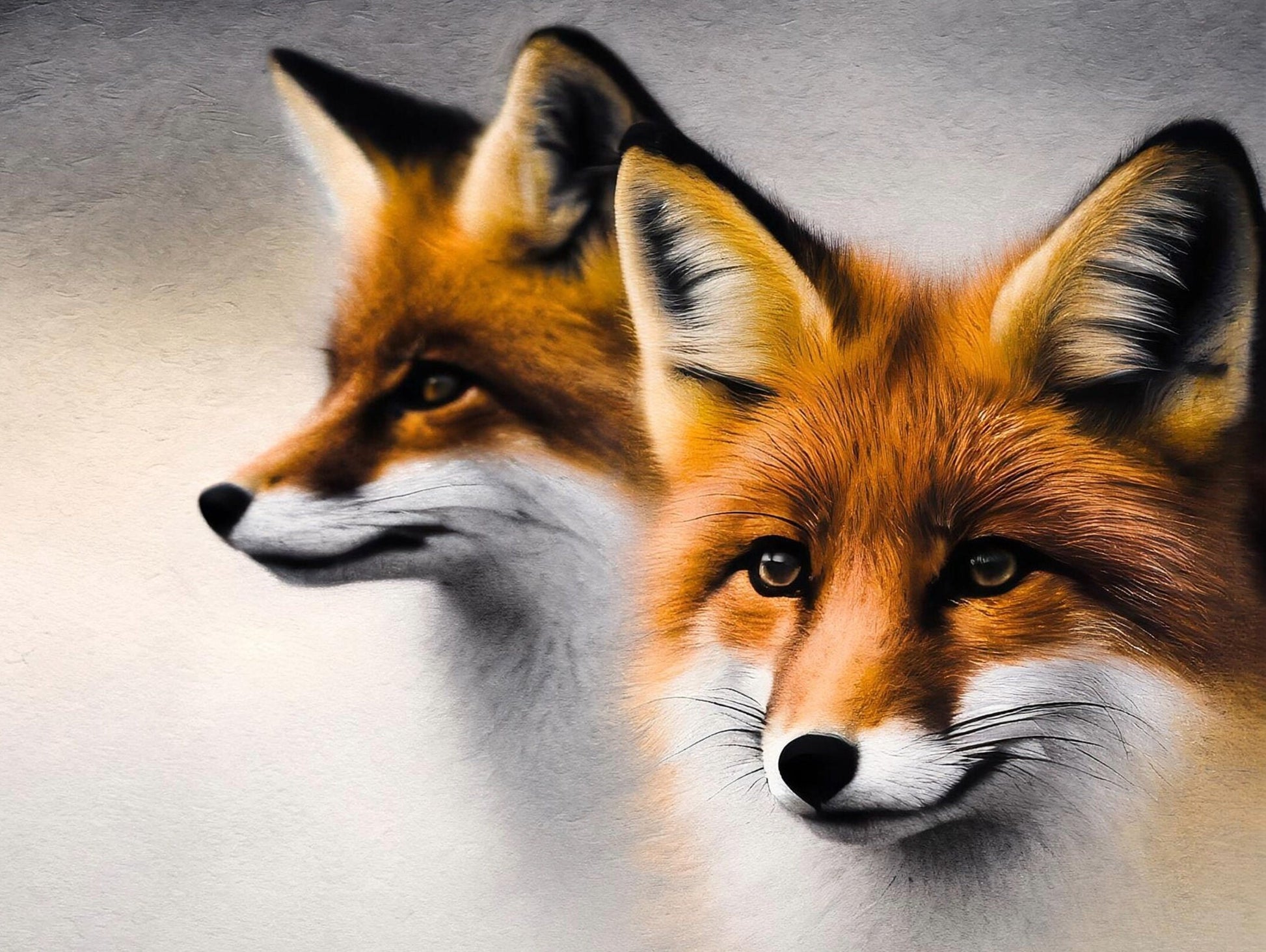Fox Family - Large Decoupage Paper for Furniture - Rice Paper - Decoupage Paper