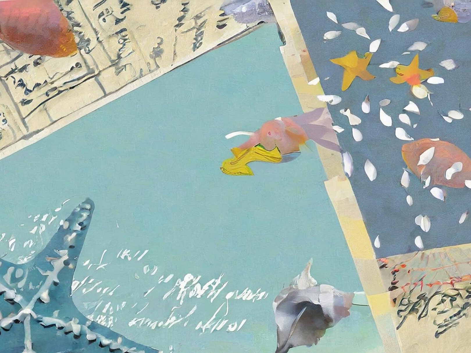 Marine Life - Large Decoupage Paper for Furniture - Rice Paper - Decoupage Paper - Sea Turtle - Star