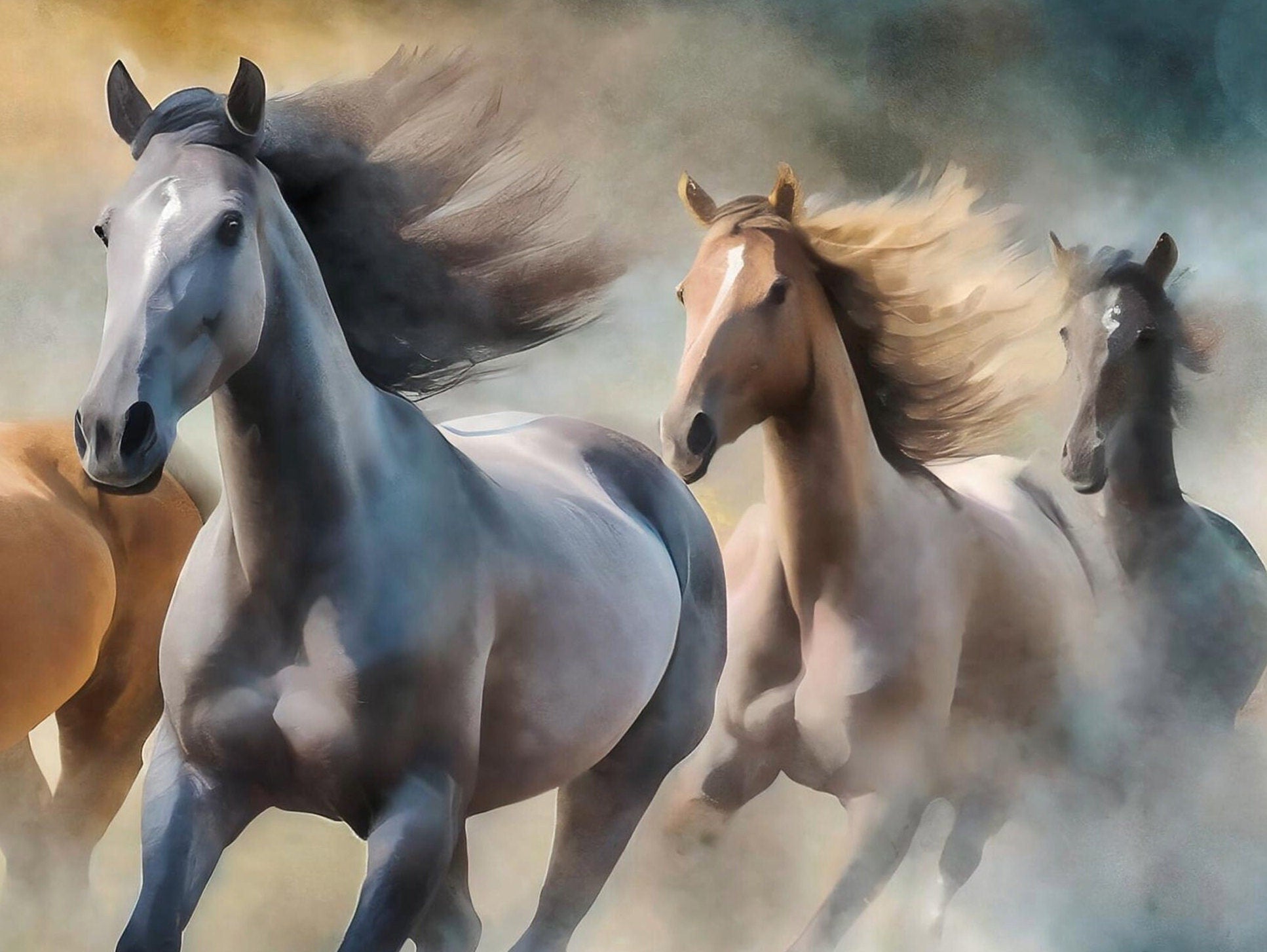 Horses - Large Decoupage Paper for Furniture - Rice Paper - Decoupage Paper - Galloper- White Horse