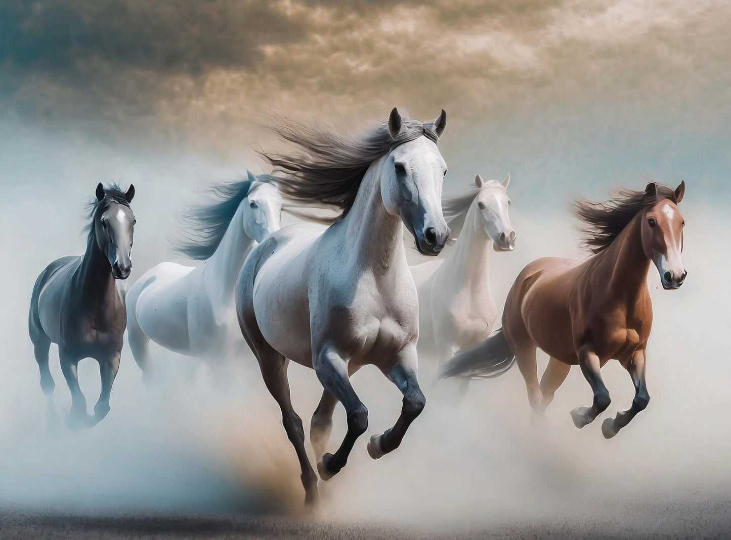 white horse decoupage paper