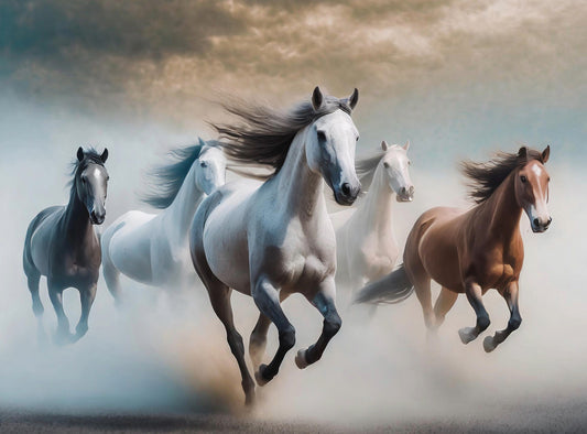 white horse decoupage paper
