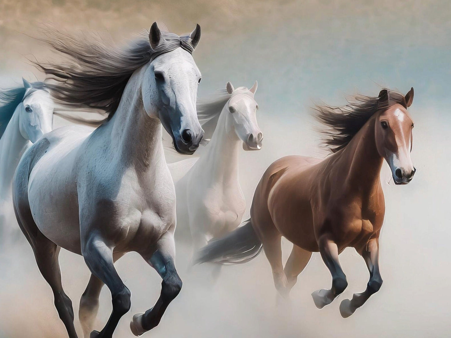 Horses - Large Decoupage Paper for Furniture - Rice Paper - Decoupage Paper - Galloper- White Horses