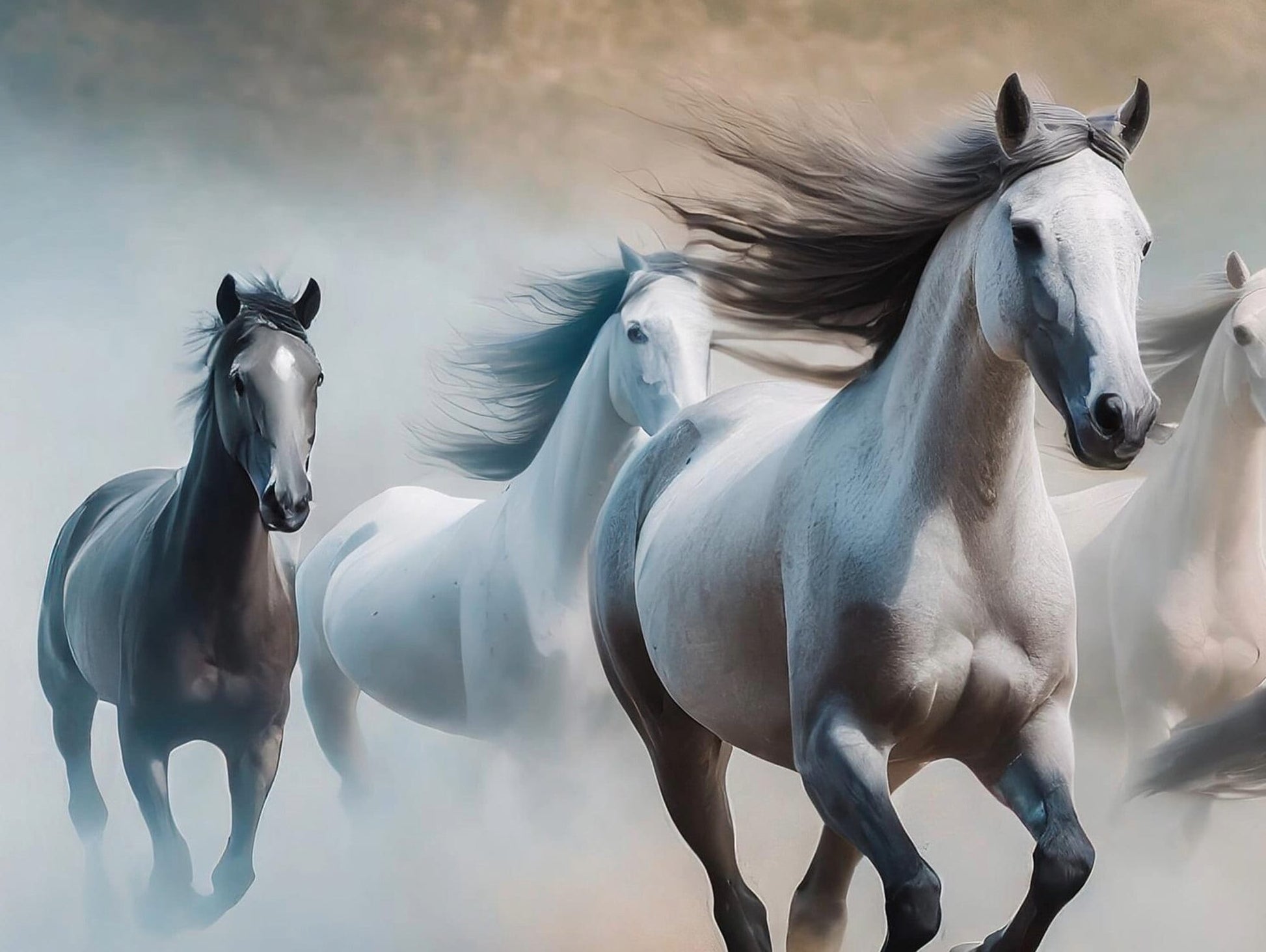 Horses - Large Decoupage Paper for Furniture - Rice Paper - Decoupage Paper - Galloper- White Horses
