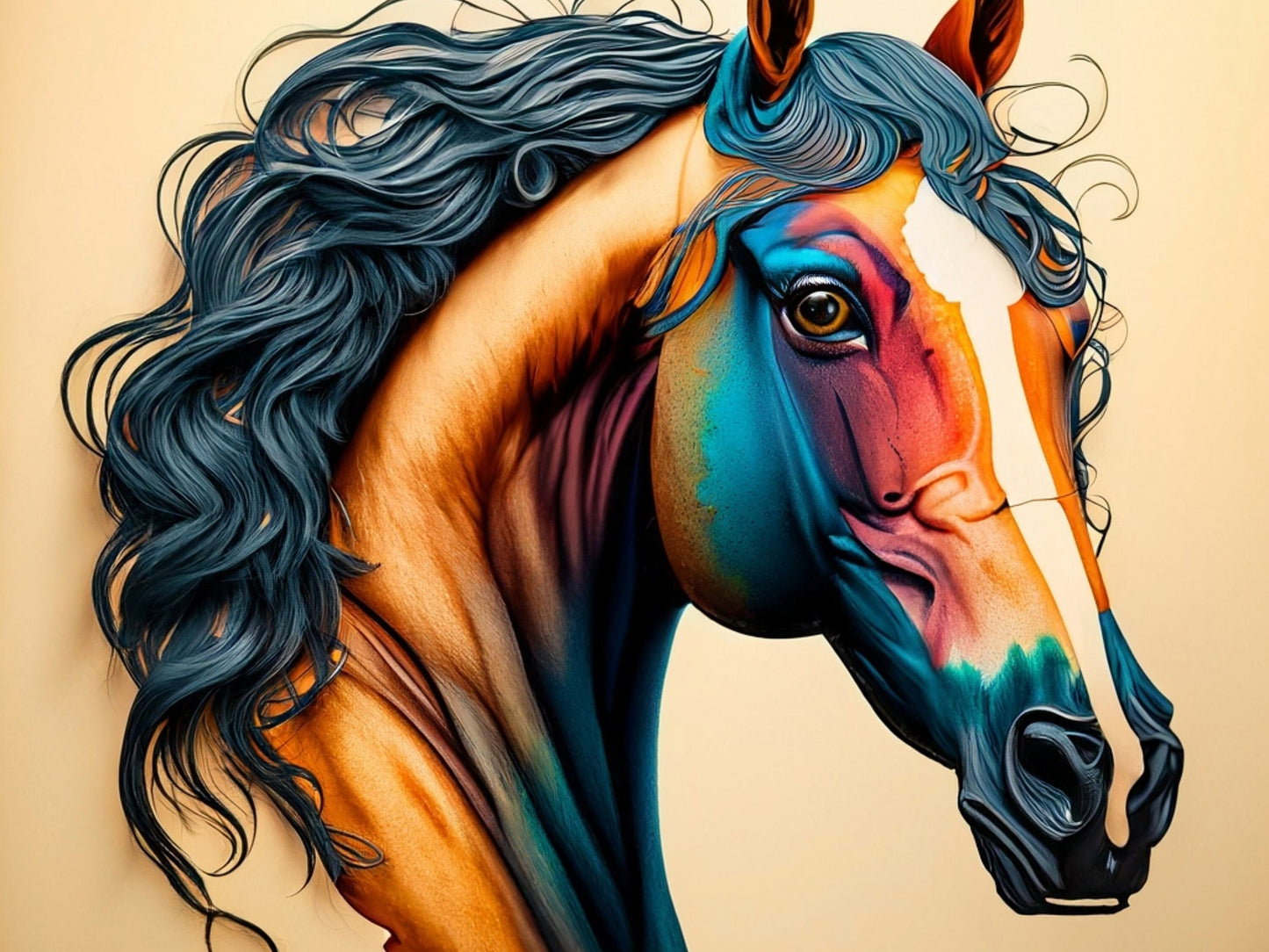 Decoupage Paper for Furniture - Rice Paper - Decoupage Paper - Colorful Horse