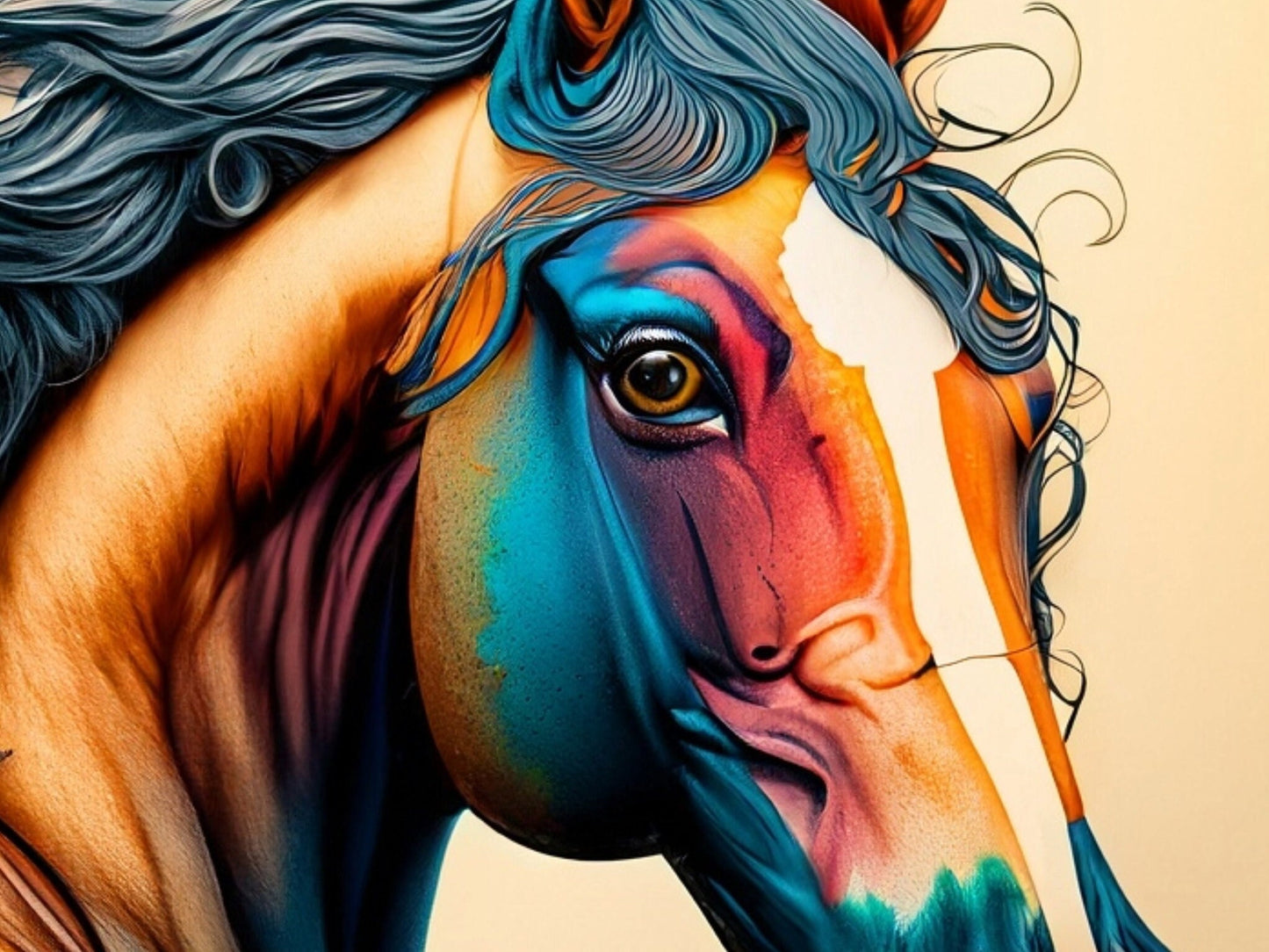Decoupage Paper for Furniture - Rice Paper - Decoupage Paper - Colorful Horse
