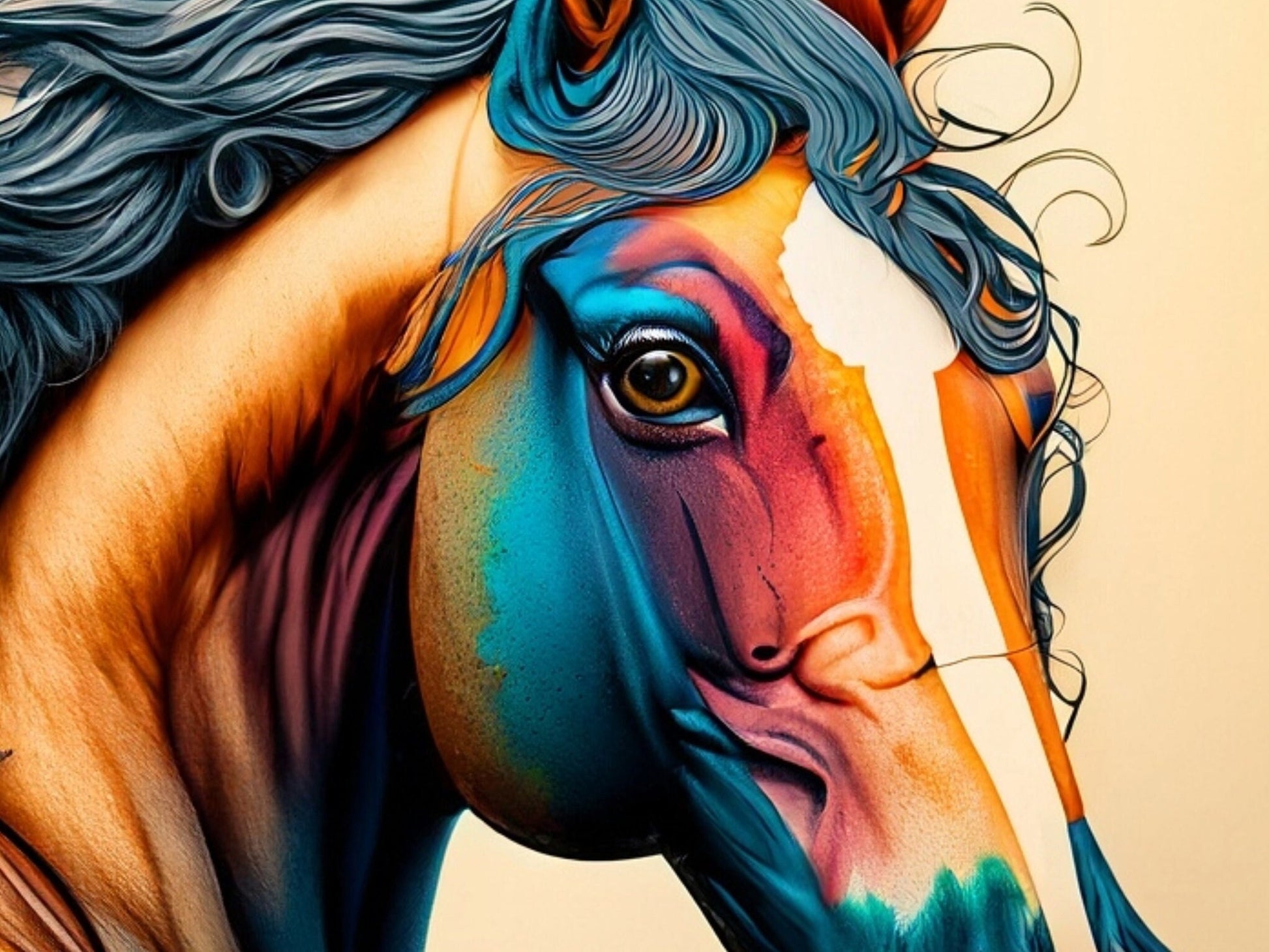 Decoupage Paper for Furniture - Rice Paper - Decoupage Paper - Colorful Horse
