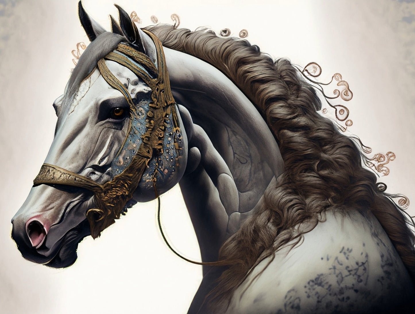 White Horse - Large Decoupage Paper for Furniture - Rice Paper - Decoupage Paper - Galloper