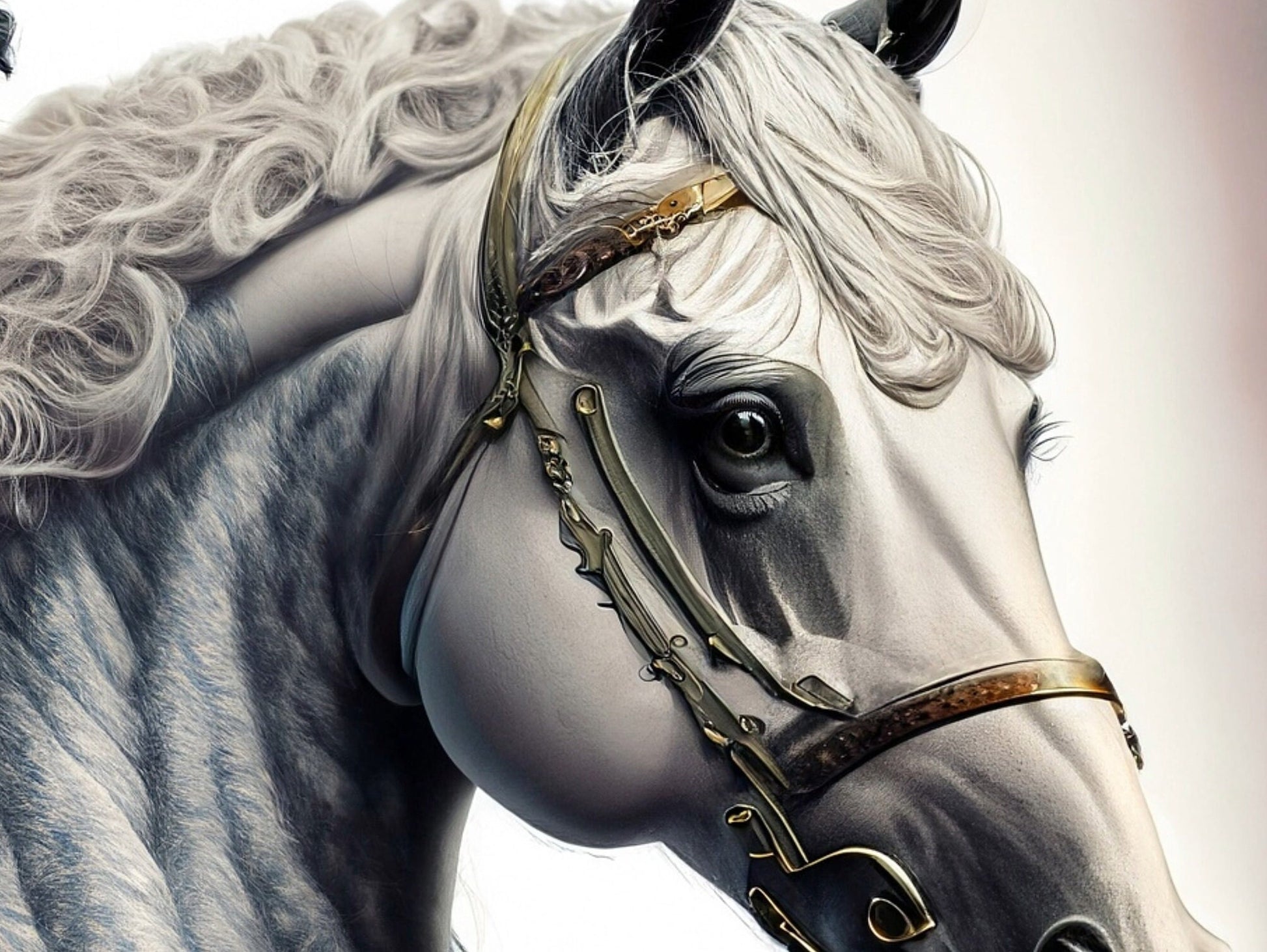 White Horse - Large Decoupage Paper for Furniture - Rice Paper - Decoupage Paper - Galloper