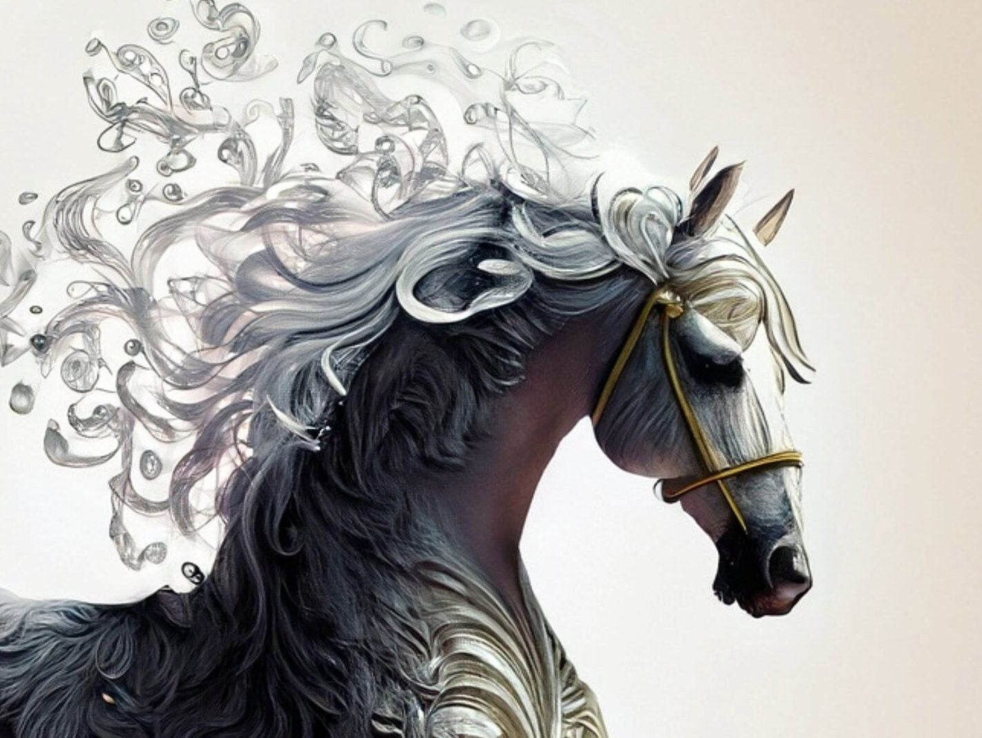 White Horse - Large Decoupage Paper for Furniture - Rice Paper - Decoupage Paper - Galloper