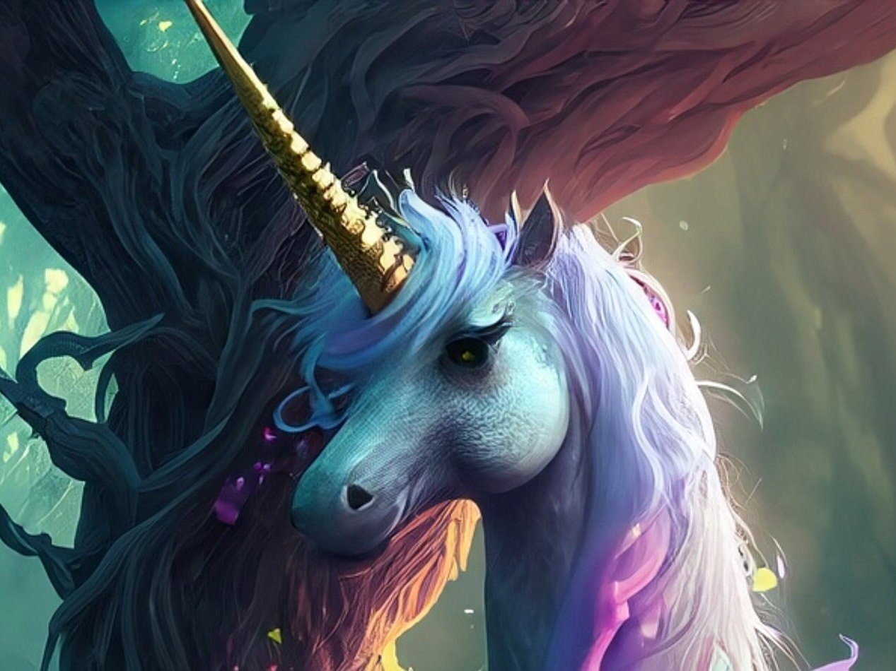 Unicorn - Large Decoupage Paper for Furniture - Rice Paper - Decoupage Paper - Cyberpunk Horse