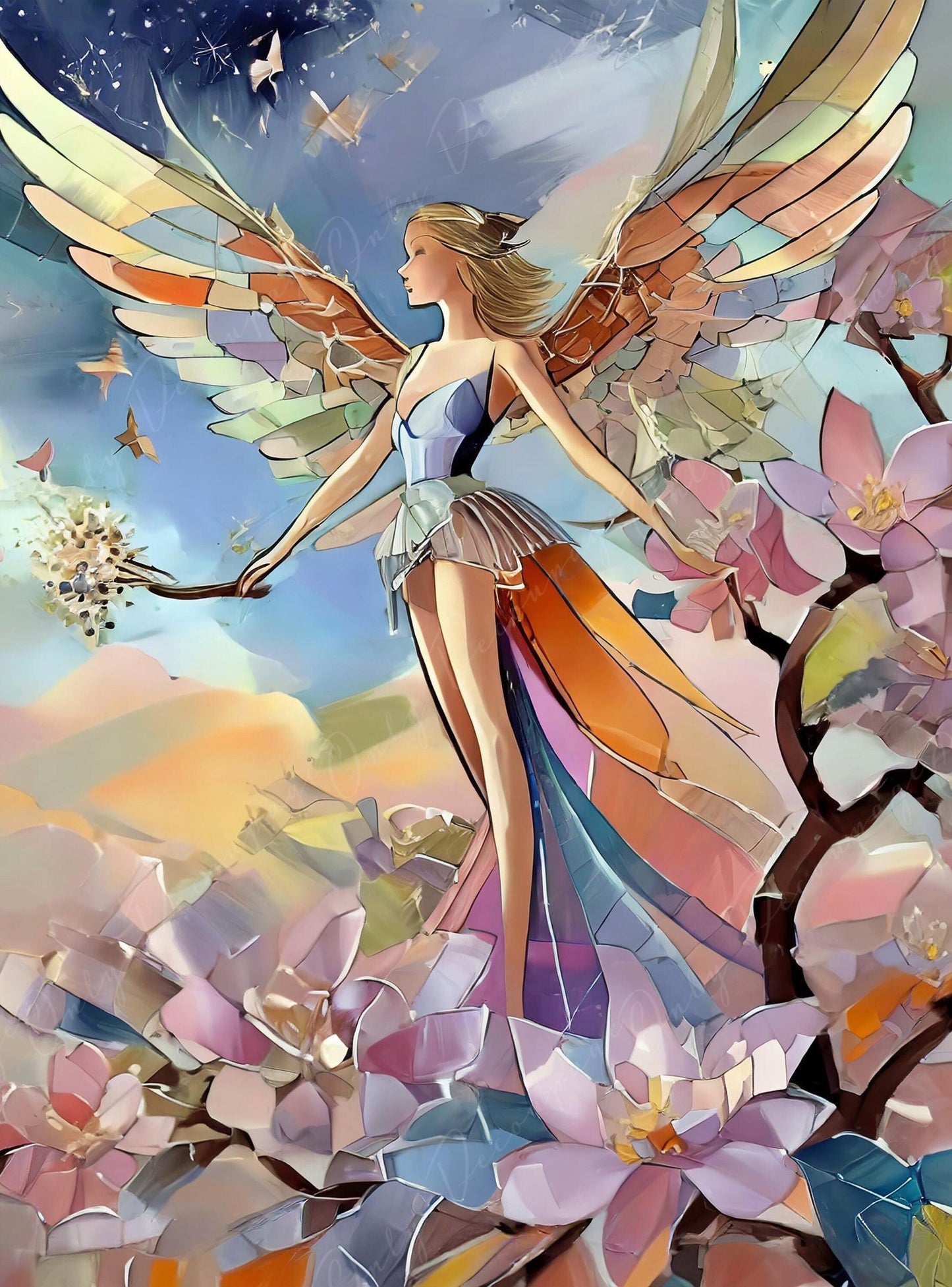 Decoupage Paper for Furniture - Rice Paper for Decoupage - Fairy - Angel - Decoupage Paper - Pastel Colors