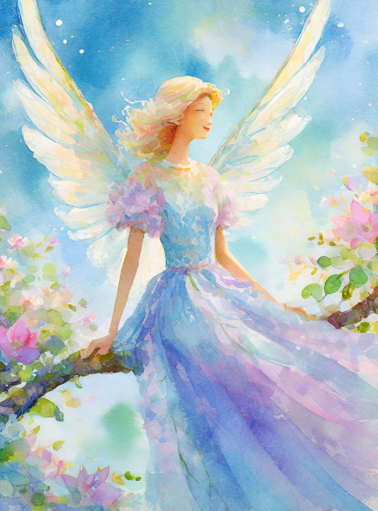 Decoupage Paper for Furniture - Rice Paper for Decoupage - Fairy - Angel - Floral Decoupage Paper - Watercolor