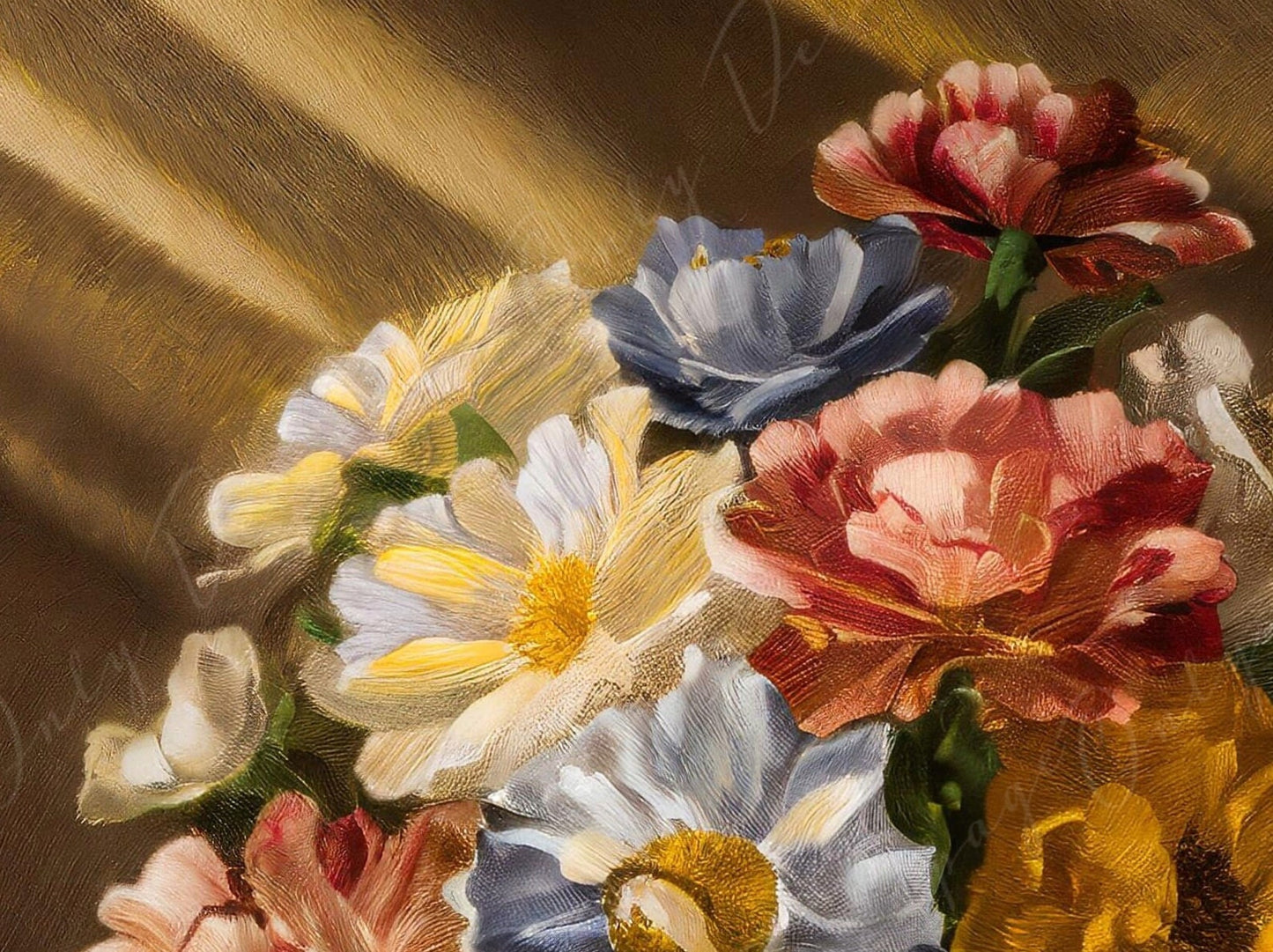 Golden Hour - Decoupage Paper Floral - Rice Paper for Furniture - Dark Background - Spring Flowers - Vase - Still Life