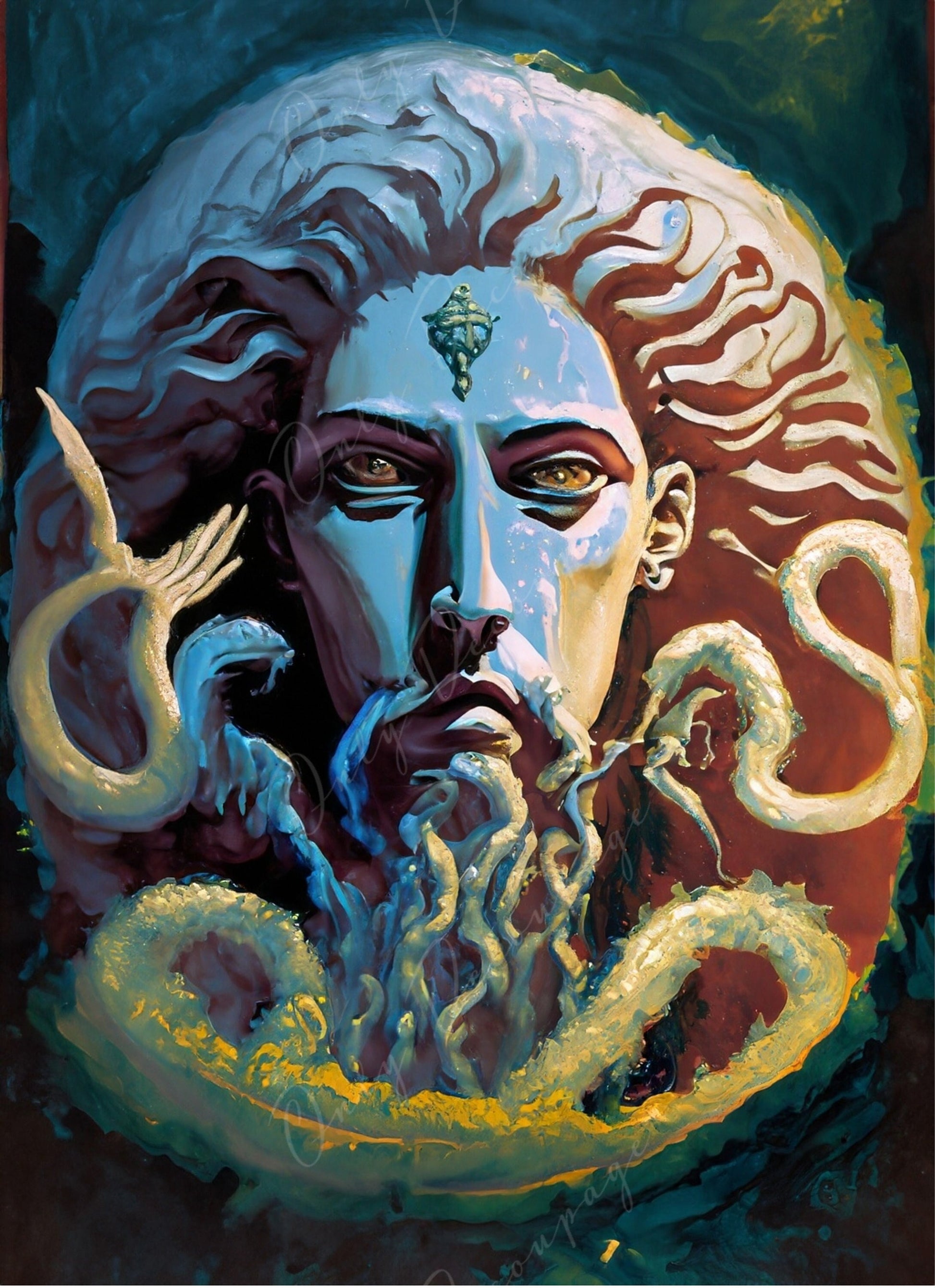 Decoupage Paper - Mythology - Rice Paper Decoupage - Greek Gods - Decoupage Paper for Furniture - Medusa