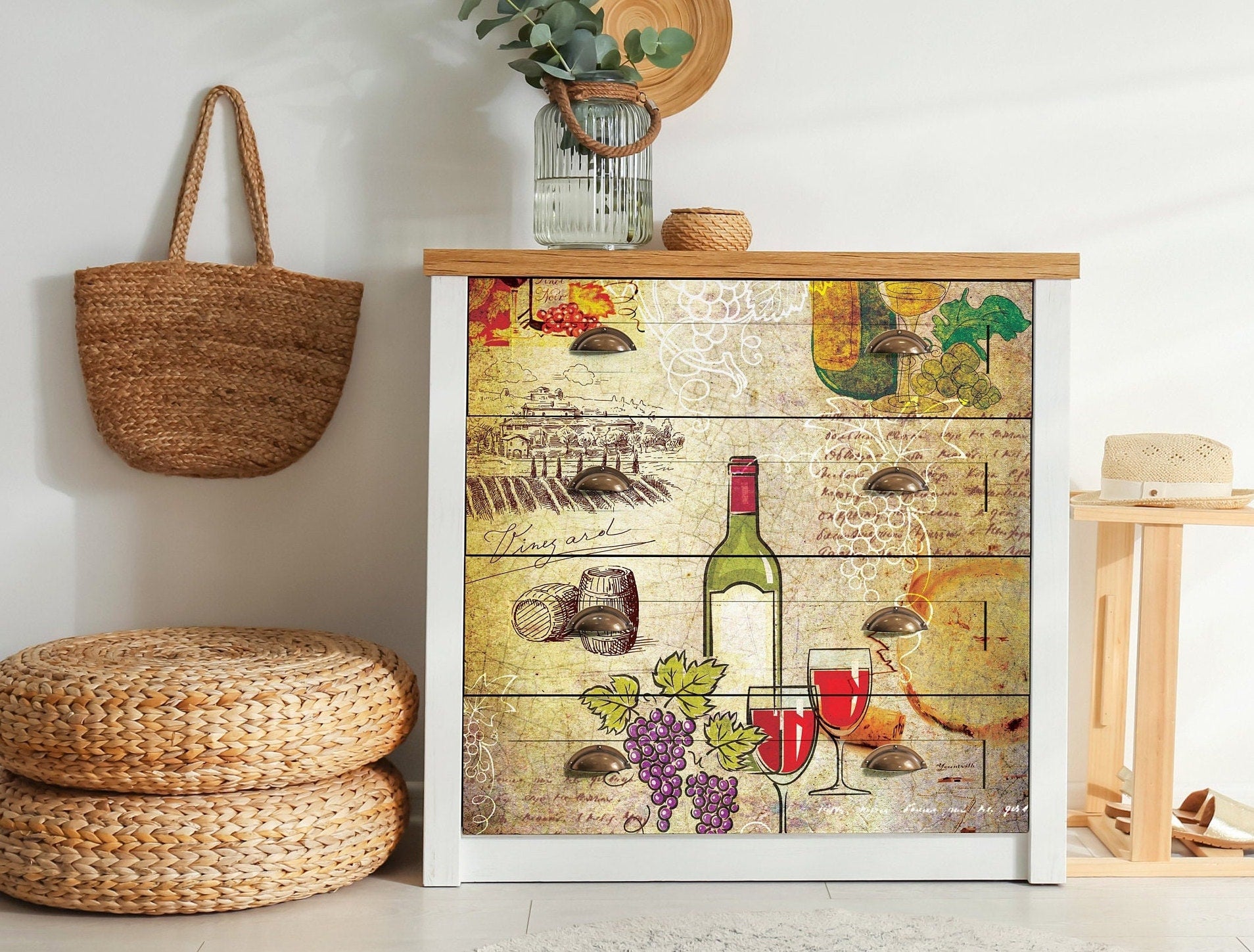 Wine Yard - Vintage Decoupage Art - Rice Paper - Decoupage for Furniture - Large Size Rice Paper for Decoupage - Sheets