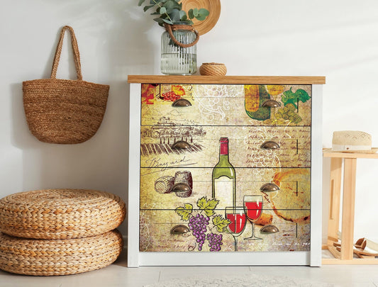 Wine Yard - Vintage Decoupage Art - Rice Paper - Decoupage for Furniture - Large Size Rice Paper for Decoupage - Sheets