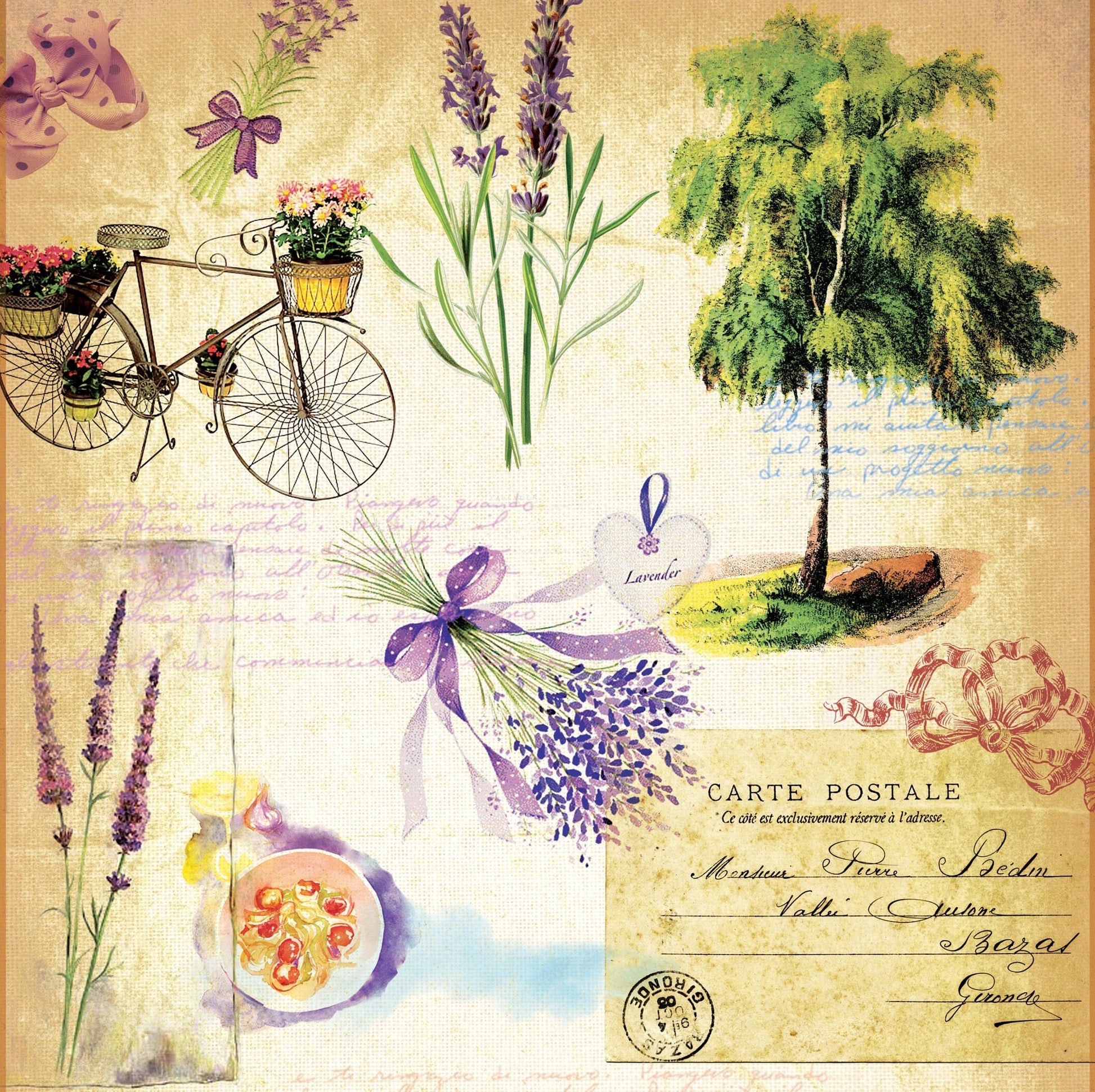 Levander - Farmhouse - Vintage Decoupage Art - Rice Paper - Decoupage for Furniture - Large Size Rice Paper for Decoupage