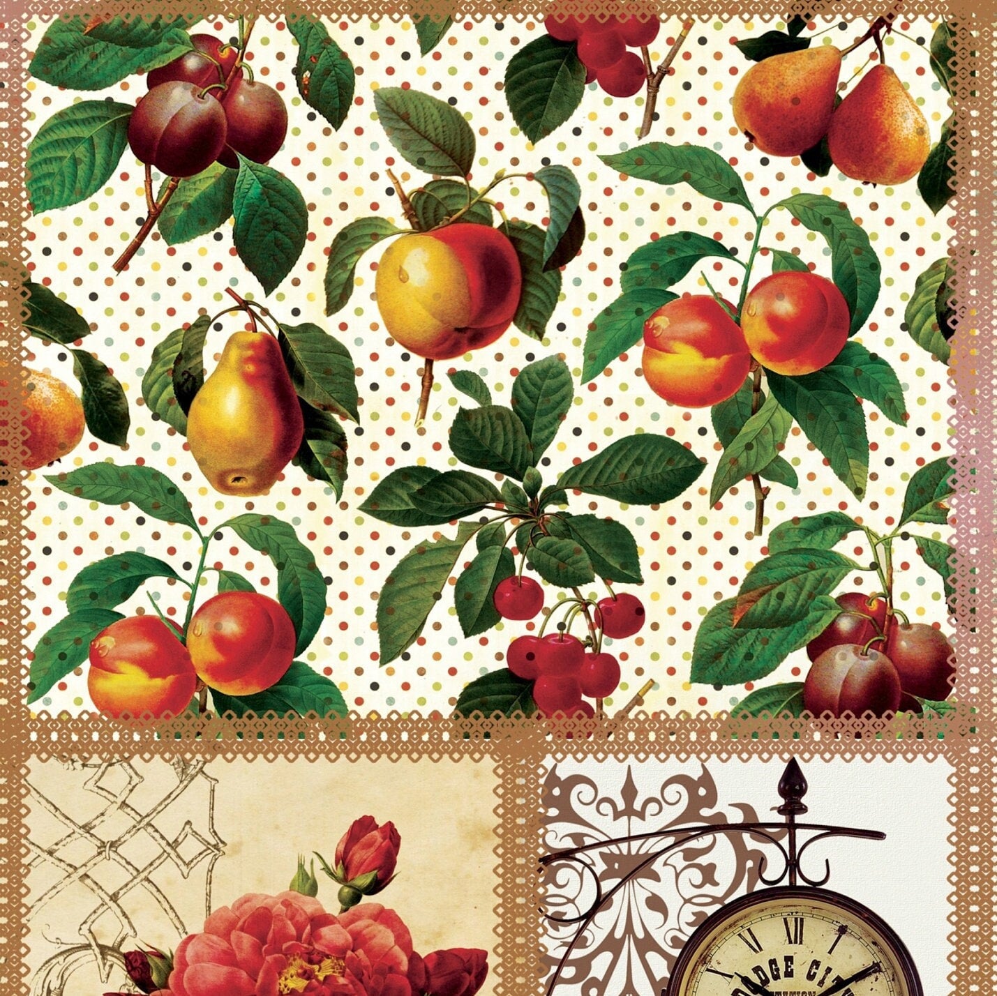 Spring Flowers Red Roses - Decoupage Art - Large Size Rice Paper for Decoupage - A3 A2 A1