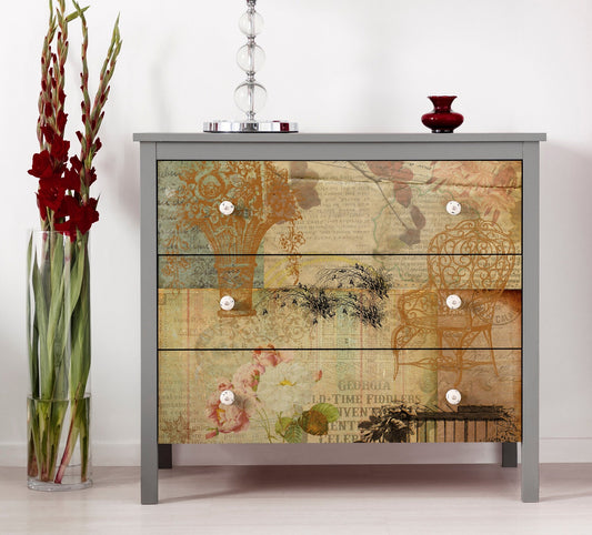 Rose & Birds Decoupage Paper - Decoupage Art - Large Size Rice Paper for Decoupage - A3 A2 A1 A0