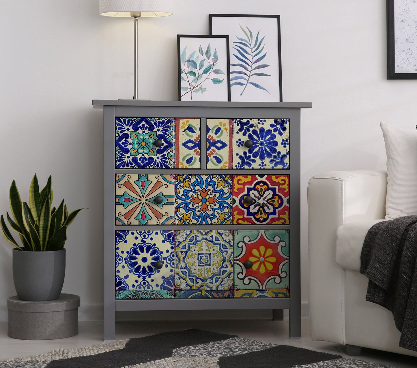 Large Decoupage Paper - Decoupage Art - Rice Paper for Decoupage - Decoupage for Furniture - Vintage Decoupage - Colorful Tile - Moroccon