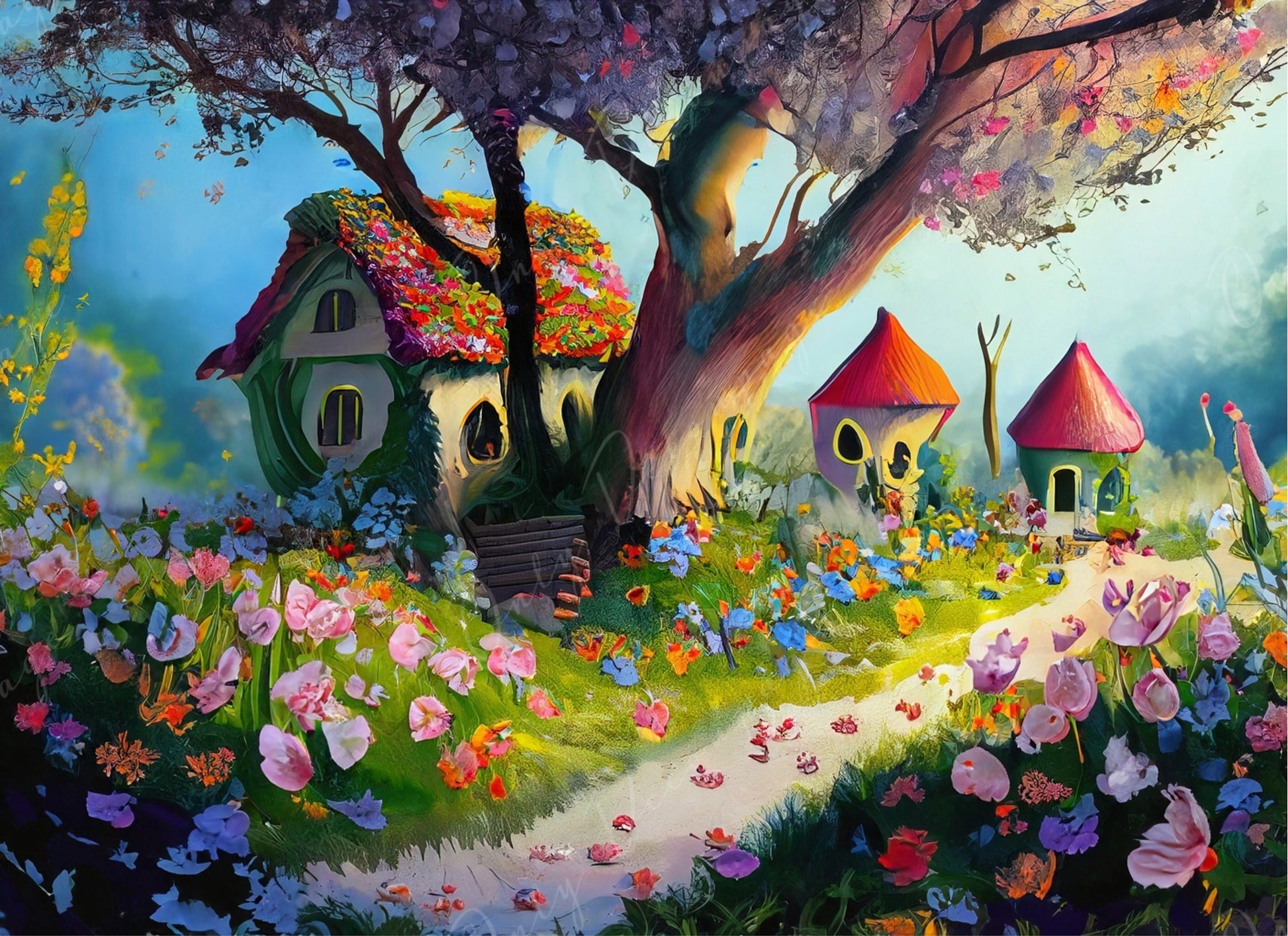 dream village decoupage paper