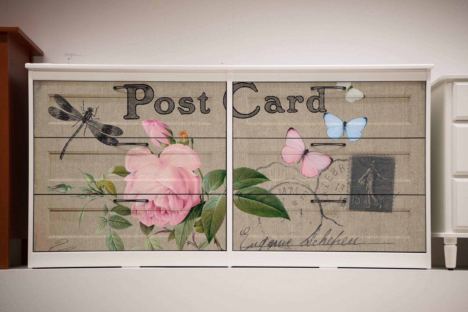 Post Card - Large Rice Paper for Decoupage - Furniture Decoupage - Vintage Decoupage - Floral Decoupage Paper