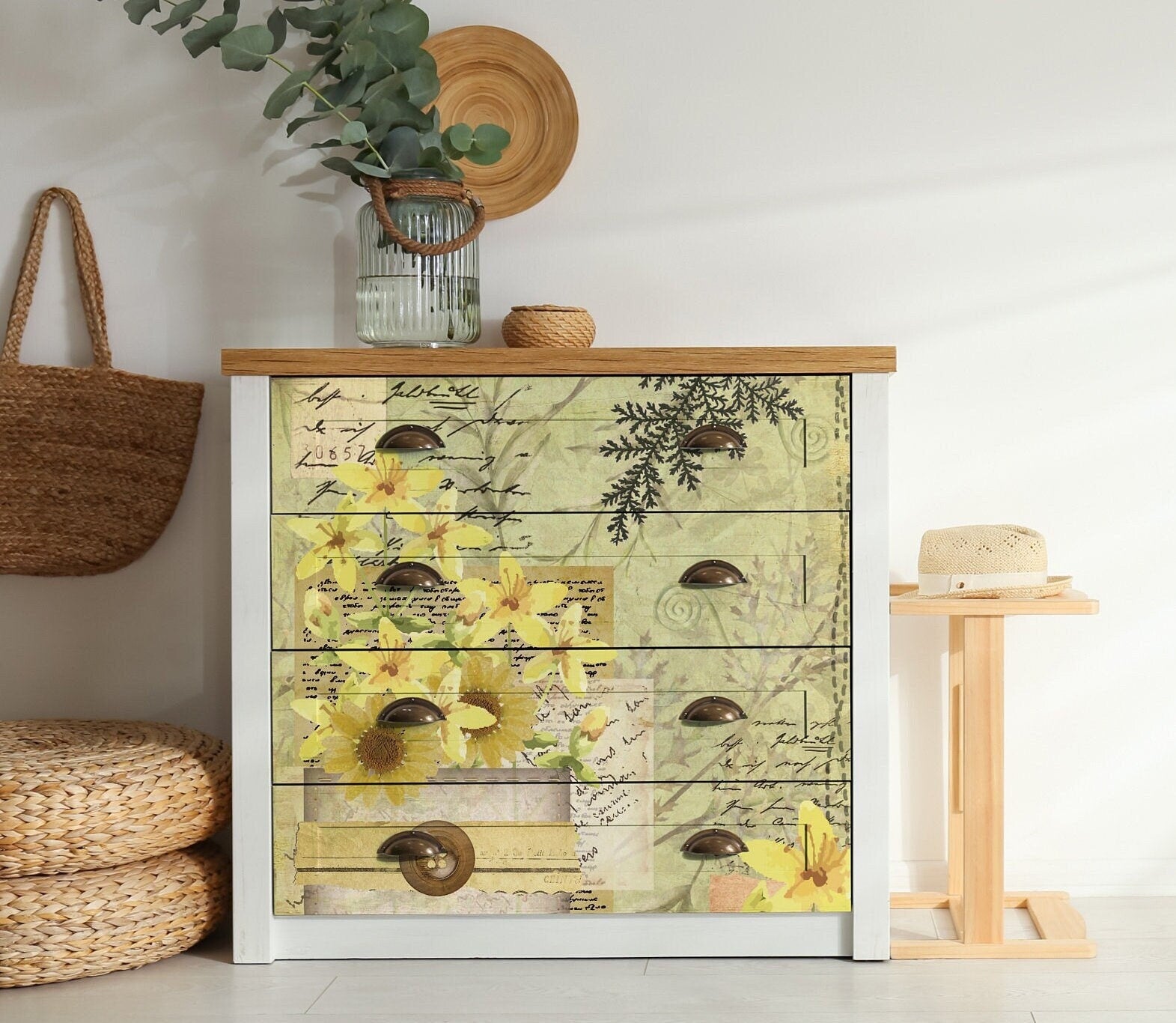 Yellow Flowers - Floral Decoupage - Decoupage Art - Large Size Rice Paper for Decoupage - Decoupage Crafts
