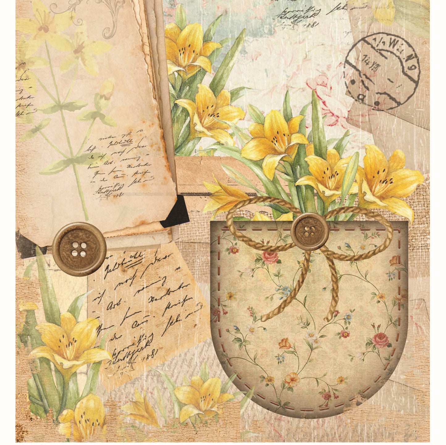 Vintage Floral Decoupage - Decoupage Art - Large Size Rice Paper for Decoupage - Decoupage Crafts