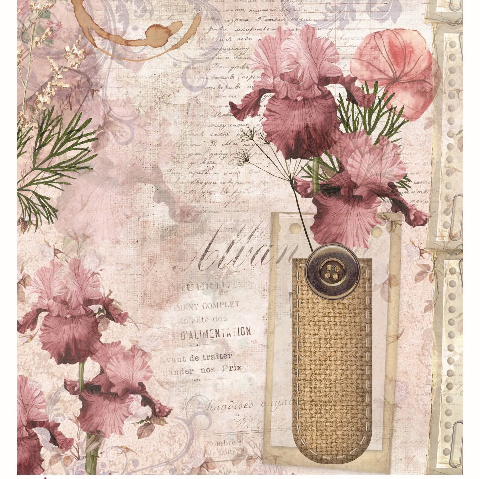 Vintage Floral Decoupage - Decoupage Art - Large Size Rice Paper for Decoupage - Decoupage Crafts