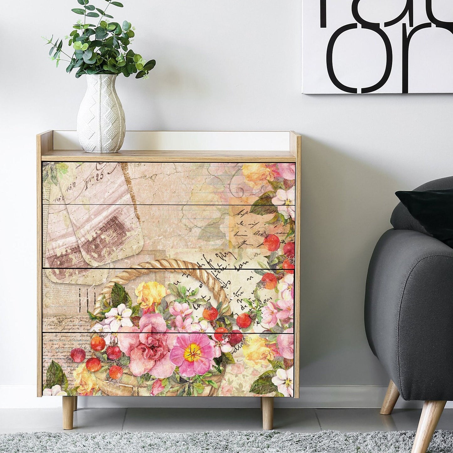 Vintage Floral Decoupage - Decoupage Art - Large Size Rice Paper for Decoupage - Decoupage Crafts