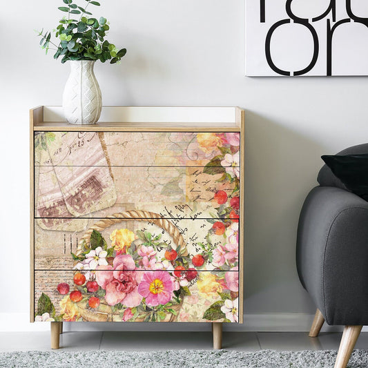 Vintage Floral Decoupage - Decoupage Art - Large Size Rice Paper for Decoupage - Decoupage Crafts