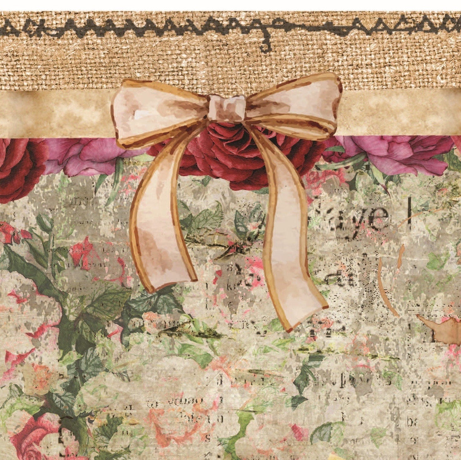 Red Roses - Floral Decoupage - Decoupage Art - Large Size Rice Paper for Decoupage - Decoupage Crafts