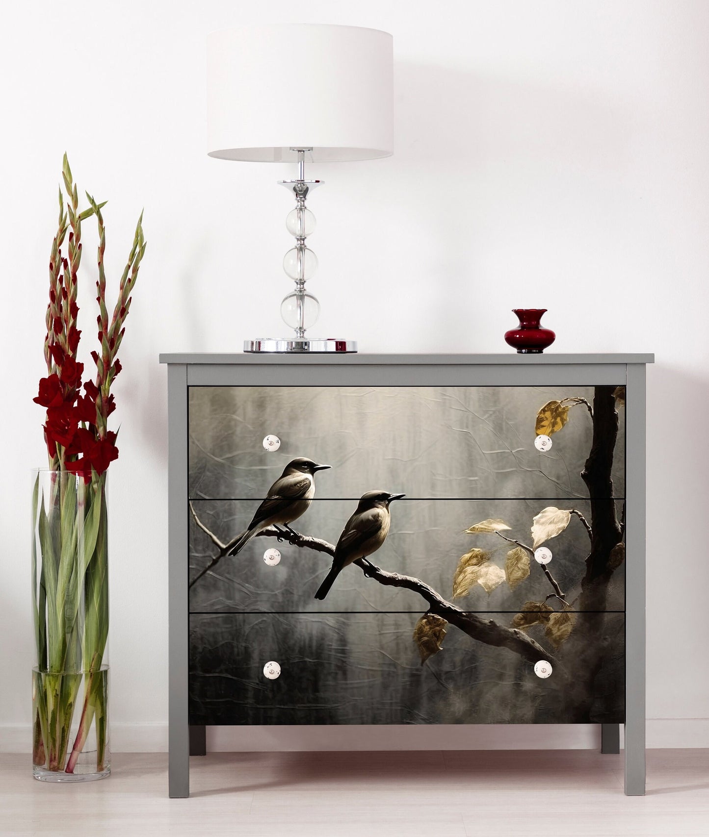 Large Decoupage Paper for Furniture - Rice Paper - Autumn - Decoupage Paper - Bird Decoupage - Dark Colors