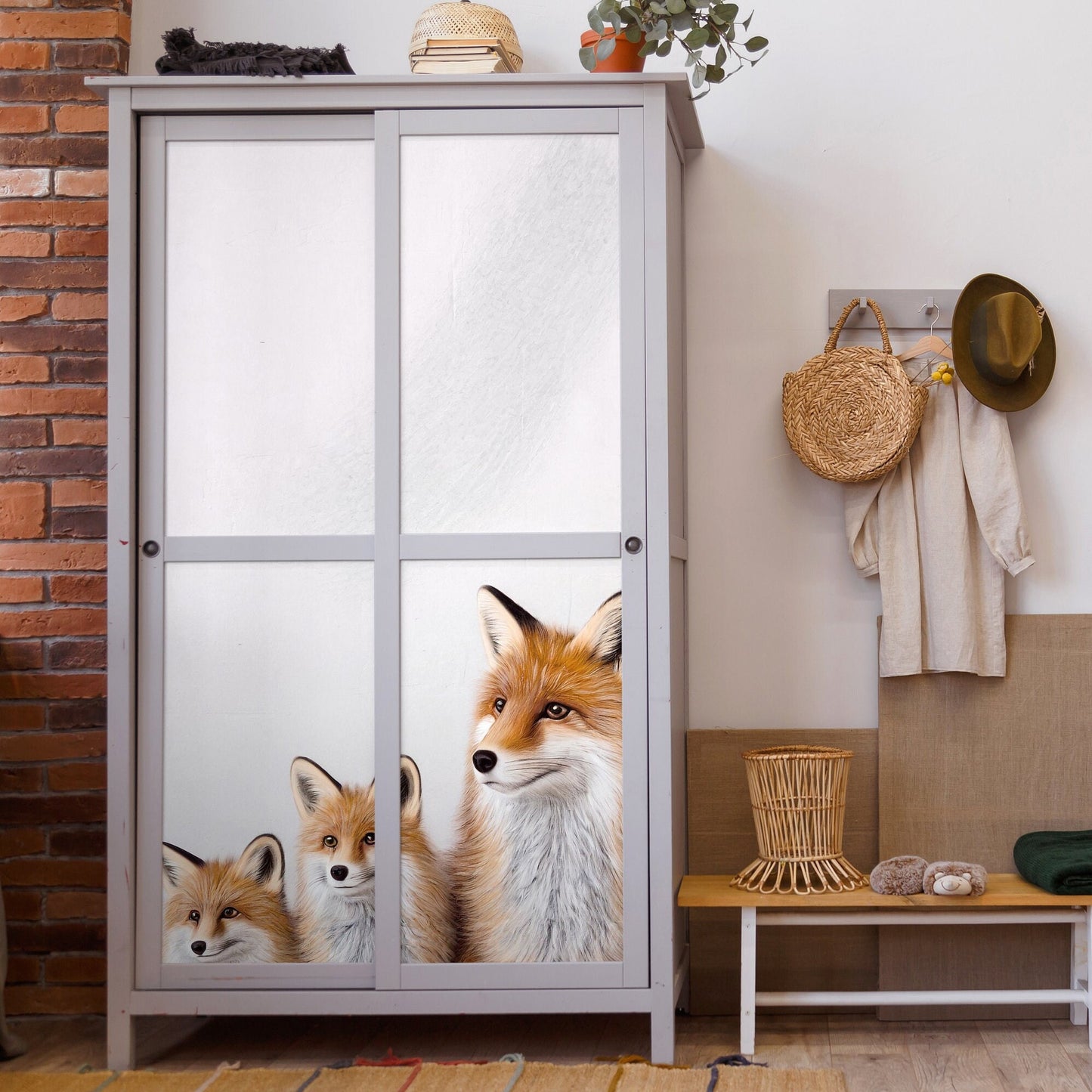 Fox Family - Large Decoupage Paper for Furniture - Rice Paper - Decoupage Paper