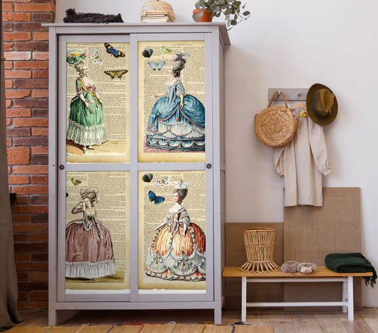 Large Rice Paper for Decoupage - Furniture Decoupage - Vintage Decoupage - Decoupage Paper - Victoian Women Butterfly