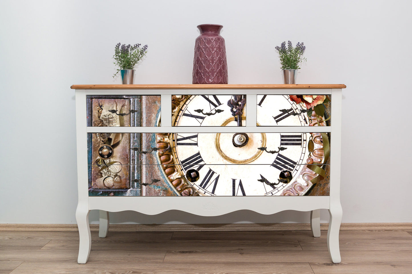 Large Decoupage for Furniture - Vintage Decoupage - Floral Decoupage Paper - Rice Paper - Pocket Watch