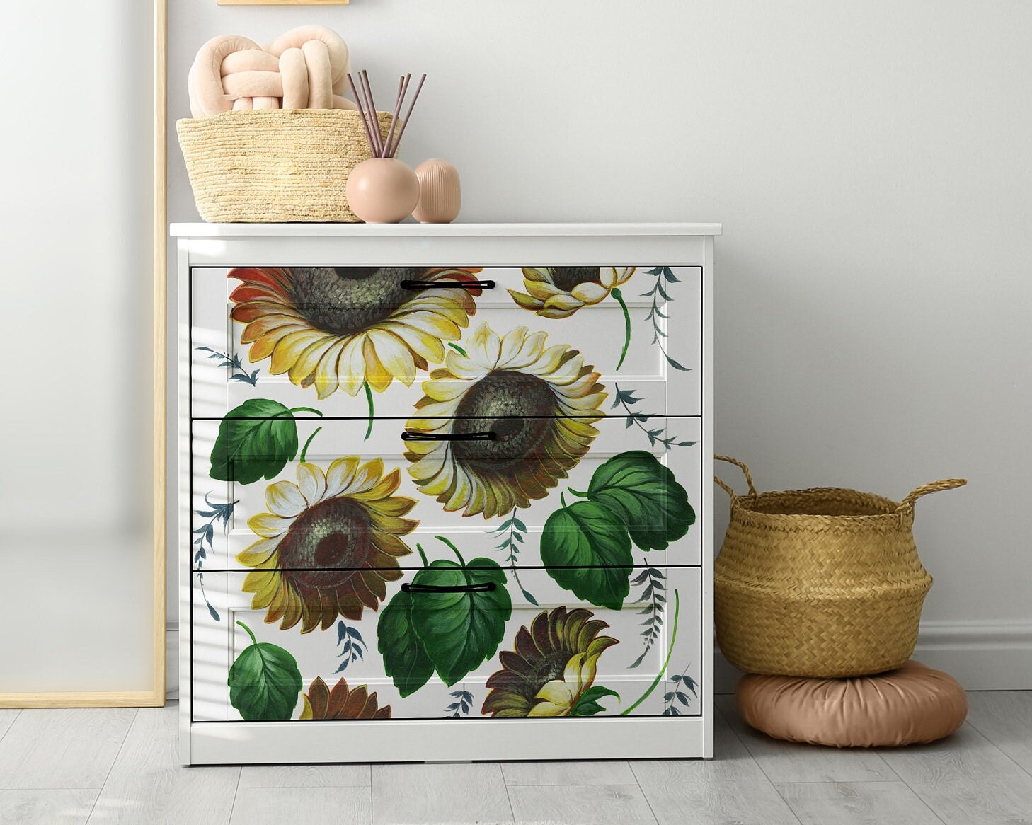 Large Decoupage Paper for Furniture - Decoupage Art - Rice Paper for Decoupage - Sunflower Floral Decoupage