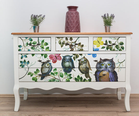 Large Decoupage Paper for Furniture - Decoupage Art - Rice Paper for Decoupage - Owl Family Decoupage