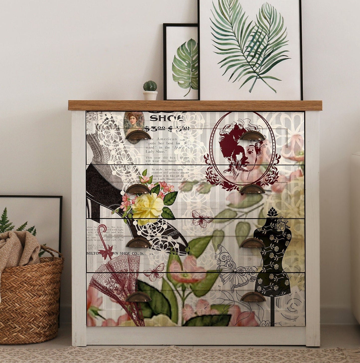Large Decoupage Paper - Decoupage Art - Rice Paper for Decoupage - Vintage Ladies