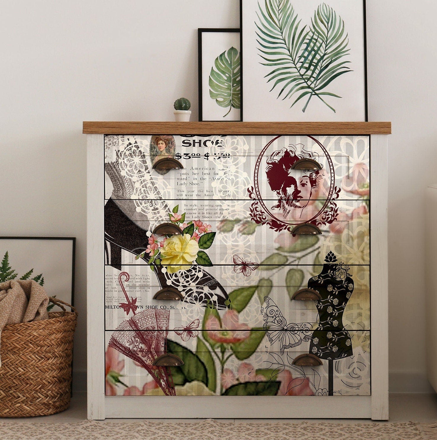 Large Decoupage Paper - Decoupage Art - Rice Paper for Decoupage - Vintage Ladies