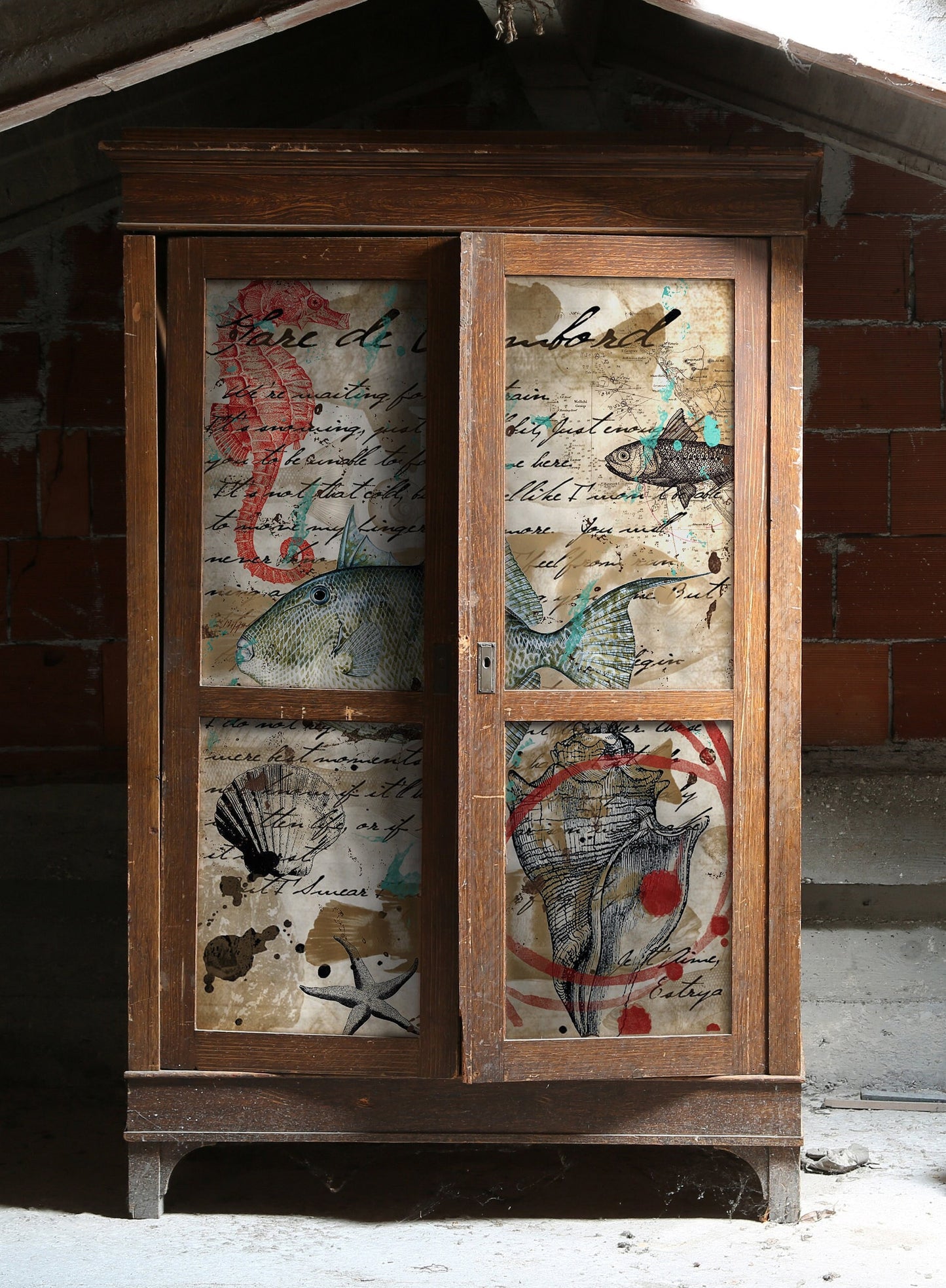Large Decoupage Paper - Decoupage Art - Rice Paper for Decoupage - Sea Life - Fish, Seahorse