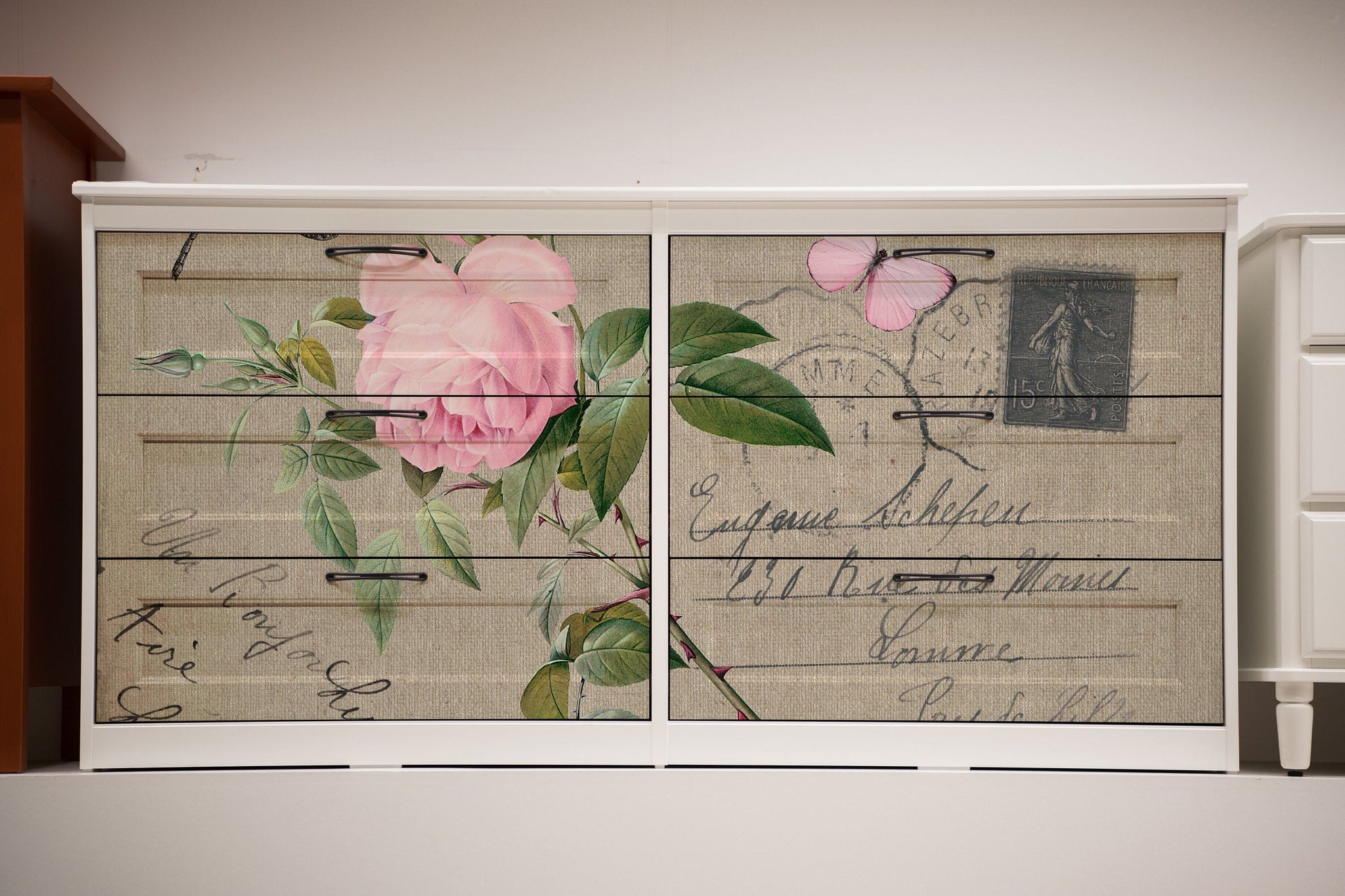 Post Card - Large Rice Paper for Decoupage - Furniture Decoupage - Vintage Decoupage - Floral Decoupage Paper