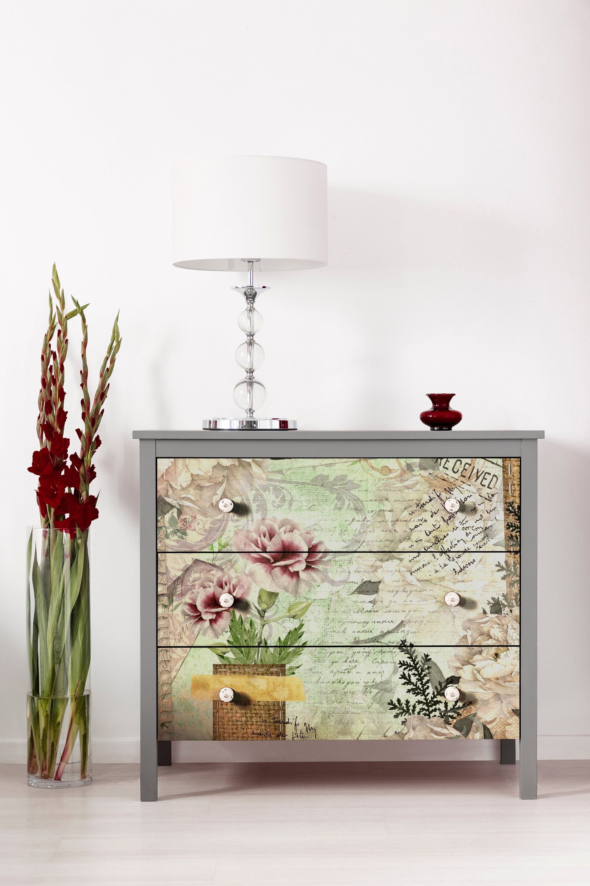 White Daisy Vintage Floral Decoupage - Decoupage Art - Large Size Rice Paper for Decoupage - Decoupage Crafts