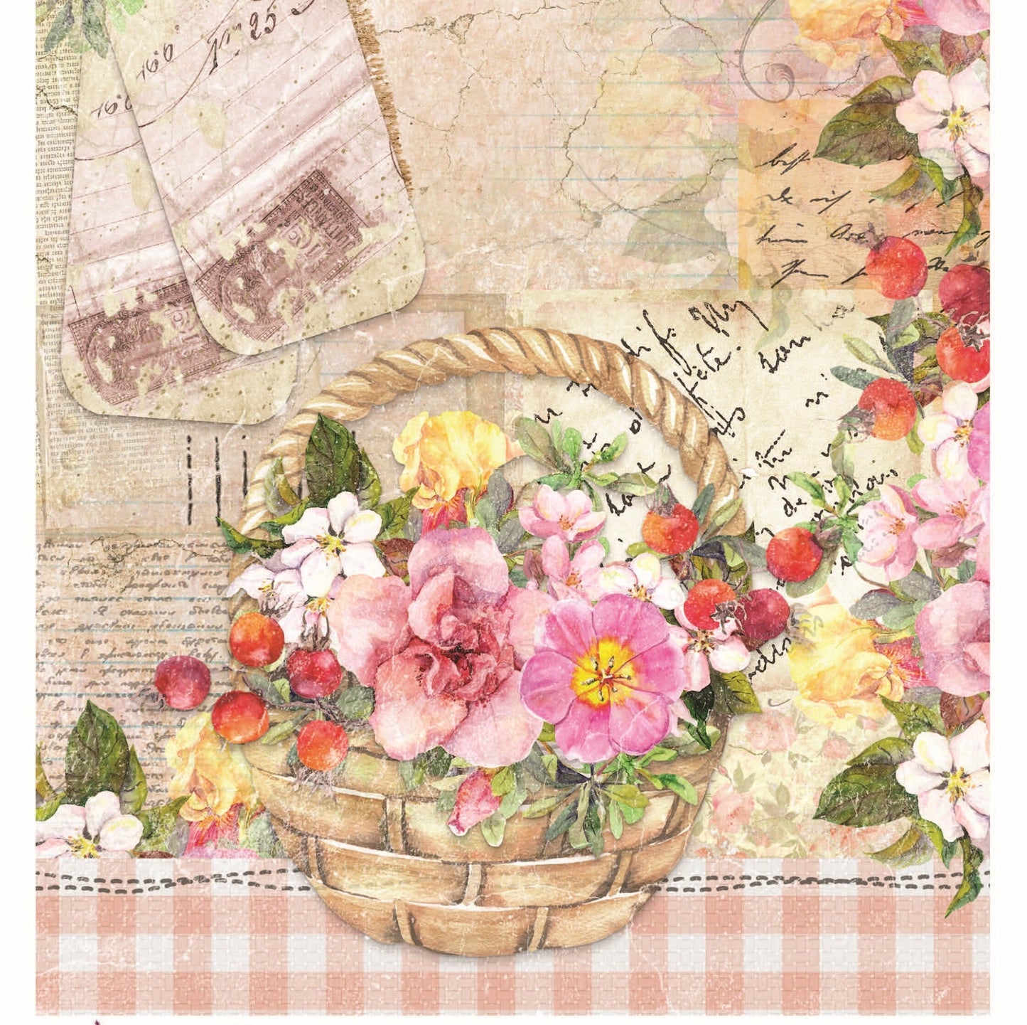 Vintage Floral Decoupage - Decoupage Art - Large Size Rice Paper for Decoupage - Decoupage Crafts